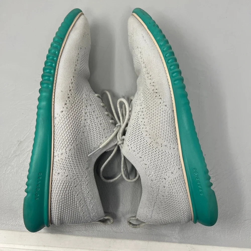 Cole Haan 2 Zerogrand Stitchlite Mens Oxford Shoes 13M Gray‎ Teal Breathable Fit